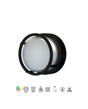 CREEK * PLAFÓN/APLIQUE EXTERIOR NEGRO LED IP65 - 15W - CCT